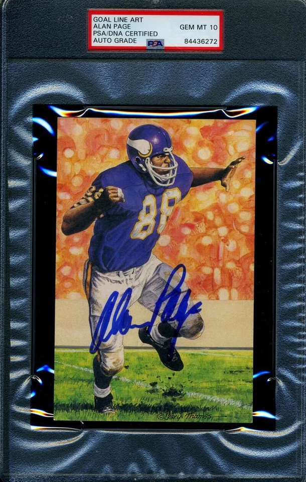 Alan Page Gem Mint 10 PSA DNA Slabbed Signed Goal Line Art Card Autograph - Image 1 of 1