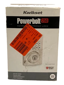 Kwikset Smart Deadbolt Powerbolt 250, 10 Button Keypad Door Lock, Satin Nickel - Picture 1 of 9