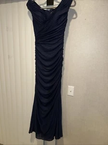 La Femme Navy Blue Stretch Sparkle Gown. Size 4. NWOT. 12 - Picture 1 of 10