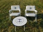 Garelick Boat Deck Cushion Folding White Chairs With Table Nautical Compass