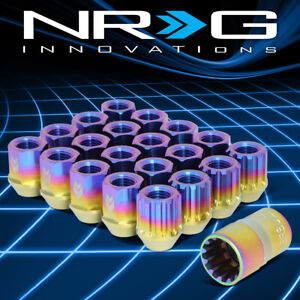NRG LN-T210MC-21 16Pc M12x1.25 27mm Open End Wheel Lug Nut Set w/4 Locks + Key
