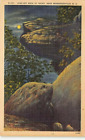 Postcard NC: Jump-Off Rock at Night, Hendersonville, Linen, Posted 1950