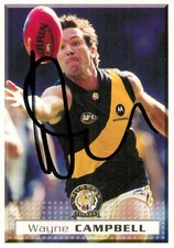 ✺Signed✺ 2004 RICHMOND TIGERS AFL Card WAYNE CAMPBELL Herald Sun