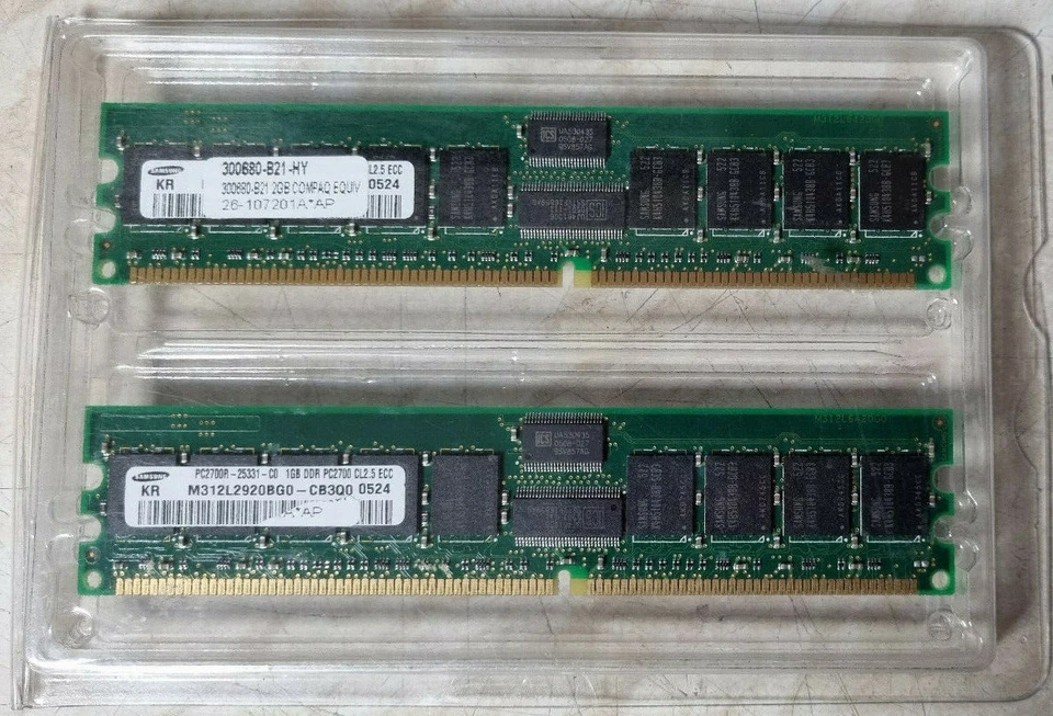 2X Samsung M312L2923CZ3-CB3 PC2700R-25331-B3 1GB Server Memory RAM KITT - Image 1 of 1