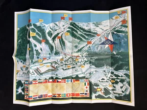 Vintage 1960 Squaw Valley CA Winter Olympics Illustrated Pictorial Map Wilkie - Picture 1 of 13