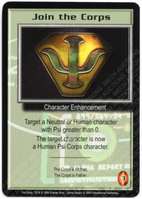 Babylon 5 CCG Psi-Corps Promo Card Join The Corps M/NM Mint/Near Mint - Image 1 of 2