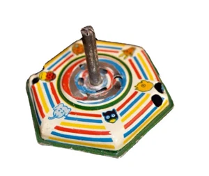 Vintage Zoo Animal Tin Toy Litho Finger Spin Top Monkey, Elephant, Lion Japan - Picture 1 of 2