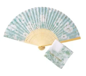Estee Lauder Logo Flower Blue Hand Fan Handkerchief Set Novelty Customer Gift - Picture 1 of 4