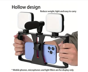 stabilisateur à main, support rotatif, support de microphone pour téléphone - Imagen 1 de 9