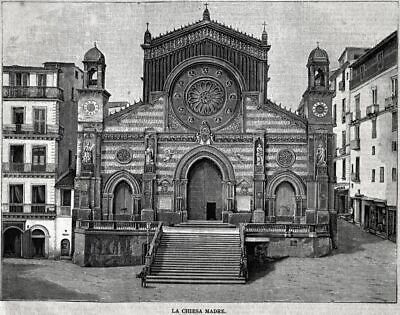 Cosenza: Il Duomo Nel 1897. Grande Veduta.+ Passepartout. Stampa Antica Del 1897 • 29.99€