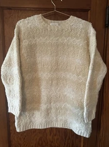 Suéter De Colección Jones New York Talla M Tejido a Mano Lana Boucle Blanco Crema BD - Imagen 1 de 12