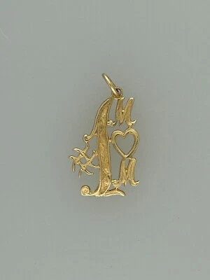 COLGANTE CORAZÓN ORO AMARILLO 14K #1 MAMÁ PATRIMONIO Foto 1 de 4