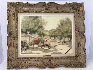 Andre Gisson Signed Oil Painting 12x16 – Impressionist Garden Scene, Very Rare - Picture 1 of 13