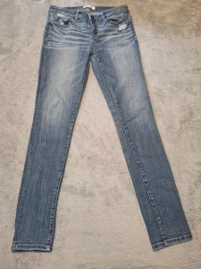 BKE Womens Jeans Blue 28 x 31.5 Stretch Denim Payton Distressed Straight Buckle - Picture 1 of 8