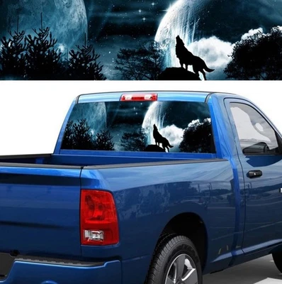 Pegatina decorativa para parabrisas de coche SUV calcomanía para ventana trasera carrocería Night Wolf vinilo gráfico Foto 1 de 4