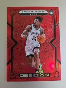 2021-22 Obsidian Cameron Thomas Electric Etch Red Flood Rookie RC #171 - Picture 1 of 2