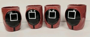 Netflix Squid Game Red Guard Ceramic Coffee Mugs Set Of 4 - Picture 1 of 8