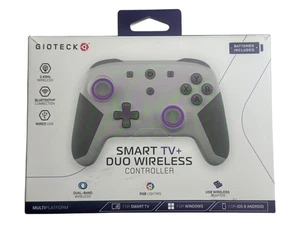 Gioteck Smart TV Duo Wireless Game Controller For TV, PC, Mobile - Grey - Picture 1 of 8