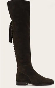 $498 FRYE TINA Tassel Lace Fatigue Green Designer Over the Knee Boots 6.5 - Picture 1 of 2