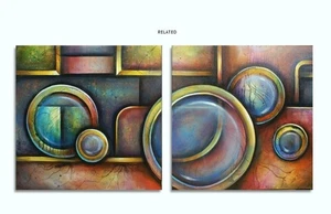 wall art decorative home geometric subtle color tones Mike Lang original - Picture 1 of 7