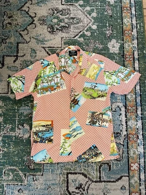 Gitman Bros. Need Supply Co. Japanese Wood Print Button Up Shirt Size Medium - Image 1 of 4