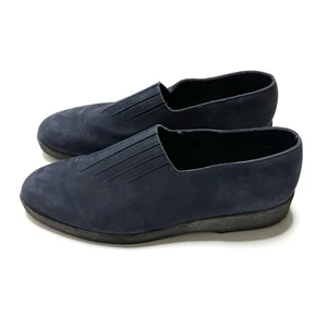 Arche Nubuck Shoes Navy Blue Suede Leather Slip On Comfort Loafer 40 US 9 France - Picture 1 of 12
