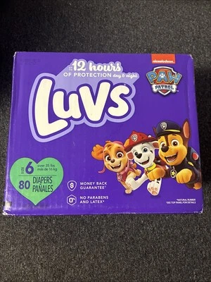 Pañales Luvs 12 horas protección contra fugas tamaño 6, 80 unidades, Paw Patrol, desechables Foto 1 de 2