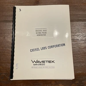 Wavetek 802 50 MHz Pulse Generator Instruction Manual Revision B-6/79 - Picture 1 of 3
