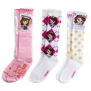 3 PAAR Disney Prinzessin Sofia die Erste Kniestrümpfe Mädchen Kinder Socken Größe 6-8 - Bild 1 von 10