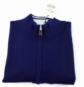 Peter Millar Crown weiche Viertelreißverschluss Wolle Seide Weste Pullover marineblau Small - Bild 1 von 15