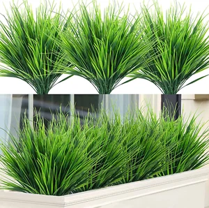 Artificial Wheat Grass Fake Plants Outdoor UV Resistant Greenery Stems Plastic S - Picture 1 of 12
