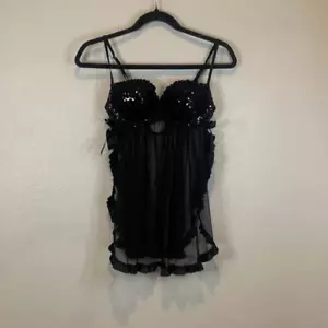 Victoria secret sexy little things black sequins lingerie 34C - Picture 1 of 6