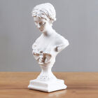 White Resin Girl Office Desk Decor Figure Statue Ornament