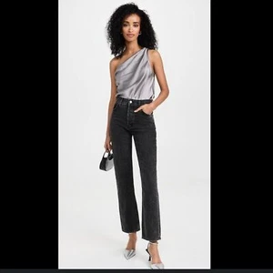 Veronica Beard Daniela Straight Leg Jeans Stoned Washed Onyx Größe 29 - Bild 1 von 8