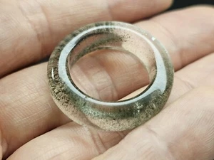 Green Phantom Quartz Ring Band Size 8.5 - Picture 1 of 9