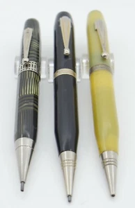 3 Vintage 1940's Small Celluloid 1.1mm Pencils - 1 Peter Pan, 2 Welsh Mfg Co. - Picture 1 of 2