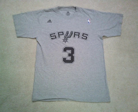 San Antonio Spurs George Hill T  Shirt Mens Medium Gray Adidas Cover