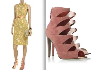 HEISS Sergio Rossi Cutout Zickzack Wildleder und Metallic Leder Stiefel Sandalen $ 1.295+! - Bild 1 von 12
