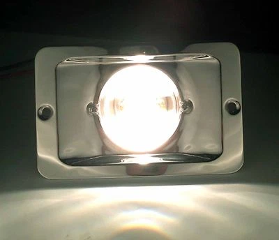 BARCO MARINO LUZ DE POPA RECTANGULAR ACERO INOXIDABLE A PRUEBA DE SALPICADURAS MONTAJE EMPOTRADO Foto 1 de 4