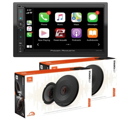 7" Double DIN Apple CarPlay ready Receiver & 2 Pair JBL Stage3 6.5" coax speaker - Image 1 of 4