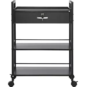 VEVOR Beauty Salon Trolley Cart 3-Tier Salon Stations Cabinet & Lockable Drawer - Picture 1 of 12