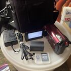 RED JVC Everio GZ-MG330RU 30GB Hard Disk Camcorder Batteries Card Bag & Charger