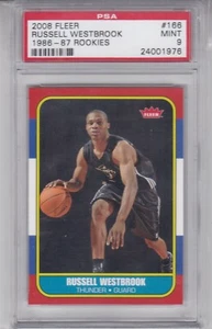PSA 9 MINT RUSSELL WESTBROOK 2008 FLEER 1986-97 ROOKIES RC #166 LAKERS - Picture 1 of 2