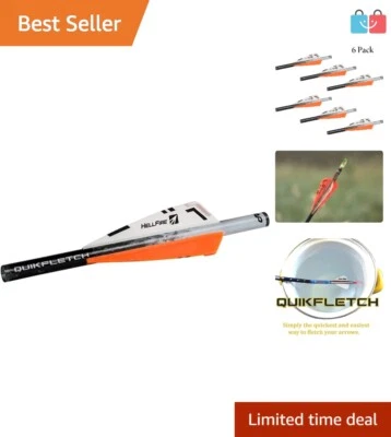 Orange and White NAP Quikfletch Hellfire 3" Vanes for Ultimate Arrow Flight - Image 1 of 4