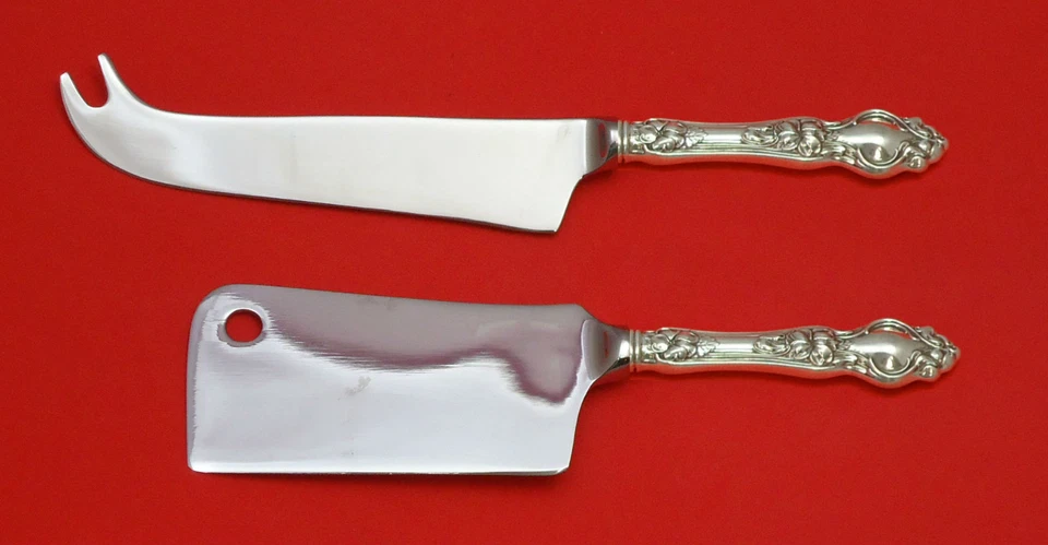 JUEGO DE SERVIR PARA SERVIDOR DE QUESO DE PLATA ESTERLINA VIOLETA DE WALLACE 2 PIEZAS HHWS HECHO A MEDIDA Foto 1 de 1