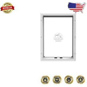 Versatile 2-Way Locking Pet Door for Dogs Up to 100 lbs - White Finish - Picture 1 of 2