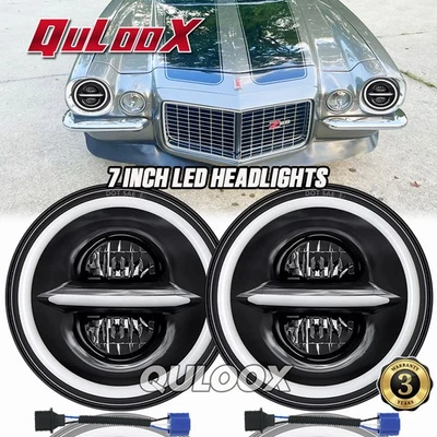 LED Headlight For Chevrolet Camaro 1967-1981 7'' inch Round Projector Lights Foto 1 de 4
