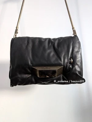 * НОВЫЙ * $6K RICK OWENS РЕДКАЯ ДЫМЧАТЫЙ КВАРЦ БОЛЬШАЯ ПОДУШКА ГРИФОН СКОС СУМКА (ЧЕРНЫЙ) - Изображение 1 из 4