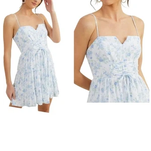 Altar’d State Jodee Floral Mini Dress Coastal Ruffle Feminine Size Medium NEW - Picture 1 of 11