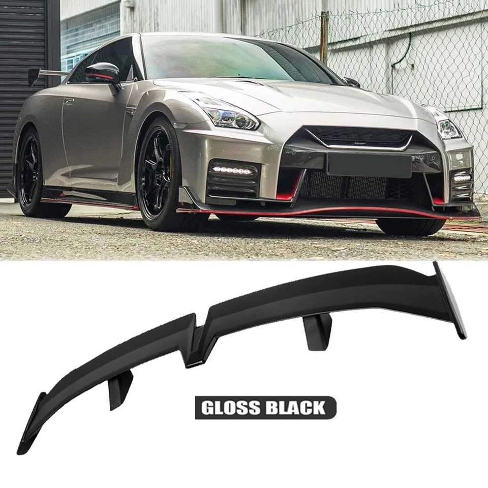 55" Rear Car Trunk Spoiler PRO Racing Rear Wing Gloss Black For Nissan GT-R Foto 1 de 4